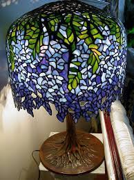 Sold Tiffany Blueviolet Wisteria Stained Glass Lamp Wisteria Stained Glass Stained Glass Lamps Tiffany Stained Glass