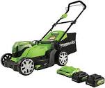 Amazon.com : Greenworks 48V (2 x 24V) 17" Cordless (Push) Lawn ...
