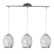 Huge range of kitchen ceiling lights, including led panels, spotlights and flush lights. St8069 3wh 3 Light Crackle Glass Pendant National Lighting