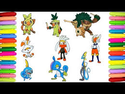 At the beginning of the trainer's journey, they will select one of three pokemon. Coloring All Gen 8 Pokemon Initials Pokemon Shield And Sword Ø¯ÛŒØ¯Ø¦Ùˆ Dideo