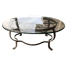 Located in laguna niguel, ca. Rod Iron Coffee Table W Glass Top Aptdeco