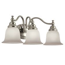 Bathroom vanity lights are ideal to place above or beside your mirror. Portfolio Brandy Chase 3 Light Nickel Traditional Vanity Light Bar Lowes Com Vanity Light Bar Vanity Lighting Bathroom Light Fixtures Brushed Nickel