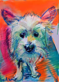 Original Animal Painting By Liesbeth Serlie Expressionism Art On Canvas West Highland White Terrier Original Animal Painting Painting Dog Paintings
