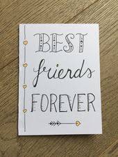 Handlettering Kaartje Best Friends Forever Knutselen Verjaardag Bff Verjaardag Cadeau Knutselen Roos Knutselen