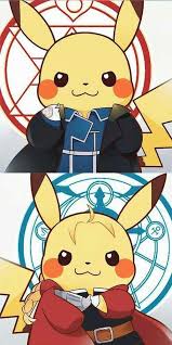 Pikachu Ed And Roy Fma Pokemon Pokemon Desenho Pikachu Fofinho