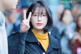 Iu 170109 Leaving Hotel In Taipei Short Hair Glasses Korean Bangs Hairstyle Iu Short Hair