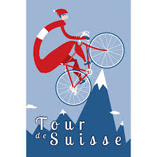 Tour De Suisse Bicycle Print By Michael Valenti Cycling Posters Tour De France Poster Bicycle Print