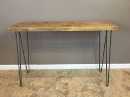 Urban Wood Console Table Hairpin Legs Modern Rustic Wood Table Reclaimed Wood Furniture Wood Console Table Reclaimed Wood Console Table Wood Console