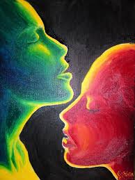 Love And Desire Oil On Canvas Painting By Corinazone On Deviantart Black Canvas Paintings Trippy Painting Easy Canvas Painting