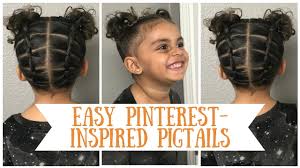 Short layered hair for volume. Easy Beginner Pinterest Inspired Pigtail Hairstyle Tutorial For Curly Short Biracial Toddler In 4k Youtube