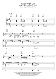 Stay With Me Sheet Music Sam Smith Piano Vocal Guitar Chords Right Hand Melody Sheet Music Violin Sheet Music Digital Sheet Music