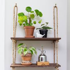 Indoor hanging plant holders are an easy way to add greenery to your home without crowding floor space or table tops. Diy Wood Hanging Rope Shelf With A Modern Look