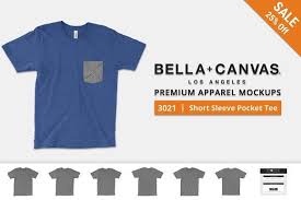 Bella Canvas 3021 Pocket Tee Mockups Pocket Tee Clothing Mockup Bella Canvas