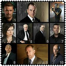 24 Characters.........1: Tony Almeida. 2: Charles Logan. 3: Jack Bauer. 4:  Chloe O'Brian. 5: Mike Novick. 6: Bill Buchanan. 7: Curtis Manning. 8:  Aaron Pearce. 9: George Mason. 10: Morris O'Brian.