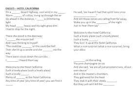 February 18, 2020 39 comments. Eagles Hotel California Lyric And Song Theory