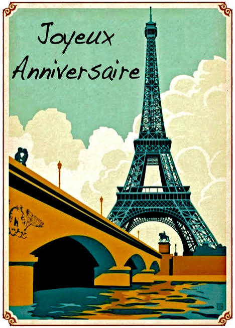 Happy Birthday From Paris Joyeux Anniversaire 5x7 Greeting Card - Etsy Canada
