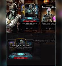 Select tiborg and quickly press up 2 . Mortal Kombat X Mobile Fan Community Cyber Sub Zero S Ea Is Available You Can Purchase His Ea Pack To Get Him 1 Week Early You Will Get His Gold Kard Support And
