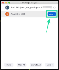 Hover over the name of the person and click the more button that appears next to their name How To Add A Co Host On Zoom For Own Group And Account