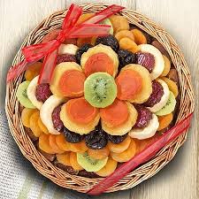 Delightful Bloom Dried Fruit Deluxe Basket Gourmet Food Gift Basket Dry Fruit Tray Dried Pears