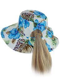 C C Women S 100 Cotton Crushable Bucket Ponytail Messy Bun Sun Hat Reversible Walmart Com Walmart Com