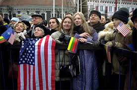They are native to lithuania, where they number around 2,561,300 people. Waiting For President Bush And President Adamkus Old And Young Lithuanians Hold The American And Lithuanian