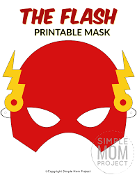 The Flash Free Printable Mask Template Simple Mom Project Mask Template Printable Masks Mask For Kids