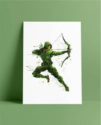 Green Arrow Watercolor Print Green Arrow Poster Green Arrow Dc Etsy In 2021 Arrow Poster Arrow Wall Art Watercolor Print