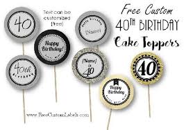 Rose Gold Happy Birthday Cake Topper Printable Free Printable And Custom 40th Birthday Cupcake Toppers That Can Be Personalized Bef 40th Birthday Cake Topper 50th Birthday Cupcakes 30th Birthday Cake Topper