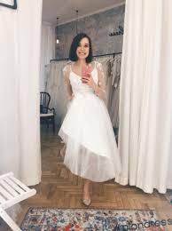 Short Wedding Dress Long Sleeve Tulle Wedding Dress Wedding Etsy Midi Wedding Dress Wedding Dresses Strapless Wedding Gowns Mermaid
