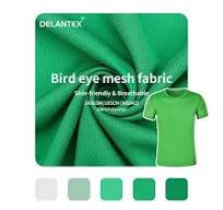 Dry Fit Coolmax Lining Clothing 100 Polyester Birds Eye Mesh Fabric 145GSM