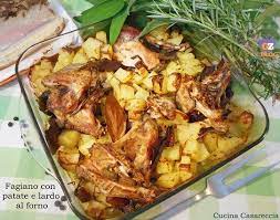 Fagiano Con Patate E Lardo Al Forno Del Blog Cucina Casareccia Ricette Ricette Con Fagiano Pollo E Patate