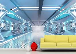 Wall Mural Sci Fi Photo Art Removable Wall Mural Futuristic Etsy In 2020 Wall Murals Removable Wall Murals Kids Wall Murals