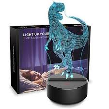 Beishida Dinosaur Night Light 3d Kids Bedside Lamp 7 Colors Change Dinosaur Toys Optical Illusion Night Lights Ideas Birthday Gifts