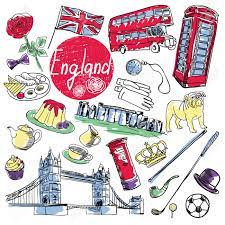 L'angleterre (en anglais england ˈɪŋɡlənd. Les Attractions Touristiques De L Angleterre Vector Set Dessin A La Main Clip Art Libres De Droits Vecteurs Et Illustration Image 44104700