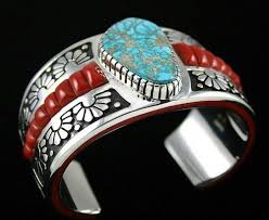 Michael Perry Rare Gem Grade Carico Lake Spiderweb Turquoise And Coral Bracelet Beautiful Turquoise Jewelry Southwestern Style Jewelry Silver Turquoise Jewelry