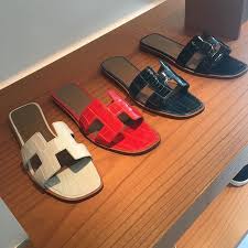 hermes oran sandal in crocodile chic shoes flat hermes shoes hermes oran sandals