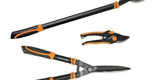 Fiskars 3 Piece Lopper Hedge Shear Pruner Tree And Shrubcare Kit 395439 1002 The Home Depot Hedge Shears Black Steel Pruners