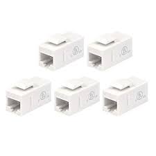 Quickport decora brand wall plate inserts offer designer style to match leviton decora brand electrical switches and outlets, with the capacity and flexibility to. Vce 5 Pack Cat6 Rj45 Keystone Jack Inline Coupler White Ul Import It All