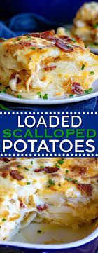 These Loaded Scalloped Potatoes Are Next Level Comfort Food Layers Of Potatoes With A Rich Creamy Sauc Homemade Scalloped Potatoes Recipes Scalloped Potatoes