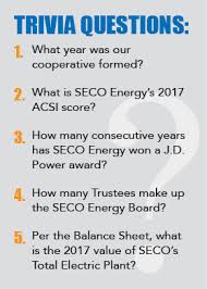 Jun 16, 2020 · take this electricity trivia quiz to unravel the science and basic concepts. Seco News April 2018 Seco Energy