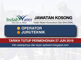 Searches related to indah water konsortium sdn bhd jobs. Jawatan Kosong Indah Water Konsortium Sdn Bhd Tarikh Tutup 27 Jun 2019