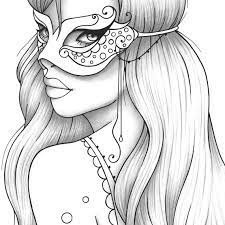 Select the girls coloring page you would like to color. Printable Coloring Page Girl Portrait And Mask Colouring Sheet Etsy