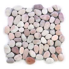Divero 11 Matten 30 X 30cm Flusskiesel Flussstein Naturstein Mosaik Fliesen Fur Wand Boden Beige Rosa Amazon De Garten Flusskiesel Natursteine Mosaiksteine