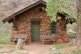 The dorms are separated by gender, and each has ten bunk beds, a shower. Grand Canyon Phantom Ranch Cabin 0127 Stone Cabin Stone Houses Cabins And Cottages