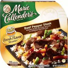 , not sure had to pick out plastic pieces throughout the potatoes and meat not good. Marie Callender S Beef Pepper Steak Fresh Flavor Steamer Frozen Dinner Meals Entrees Sun Fresh