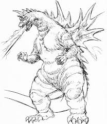 Godzilla king of the monsters. Godzilla Coloring Pages Print Monster For Free