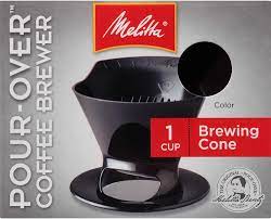 What's the best single cup coffee maker? Amazon Com Melitta Filter Coffee Maker Single Cup Pour Over Brewer Black 1 Count Kitchen Dining