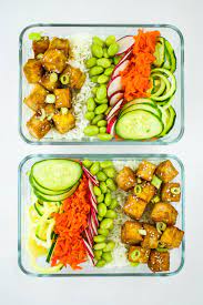 Tofu Poke Bowl Meal Prep Recipe Vegan Meal Prep Vegetarian Recipes Healthy Healthy Meal Prep