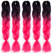 Black, brown ,ash, golden ,beige,highlight or ombre. 24 Ombre Black Pink 5pcs Kanekalon Jumbo Synthetic Braiding Hair Extensions Ebay