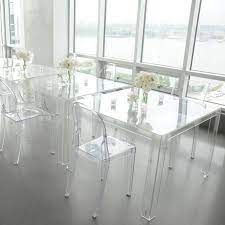 Choosing the best modern dining table begins with properly assessing your dining room's layout to understand the sizes of tables you have to work with. Invisible Dining Table Dining Table Chairs Ghost Chairs Transparent Chair